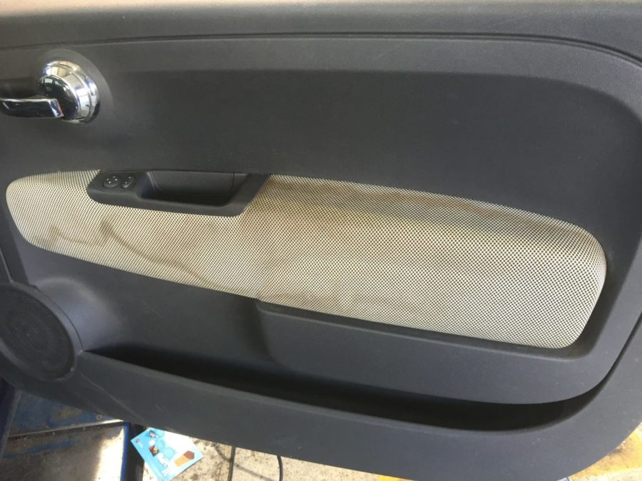 Door panel before cleaning - Car interior cleaning
